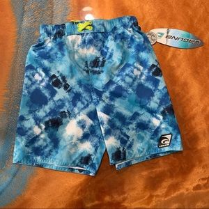 NWT Laguna Blue and white tie dye swim trunks size 5 6 small